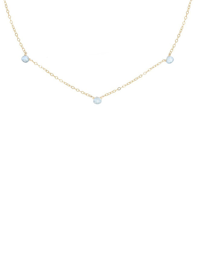 3 Stone Aquamarine Necklace