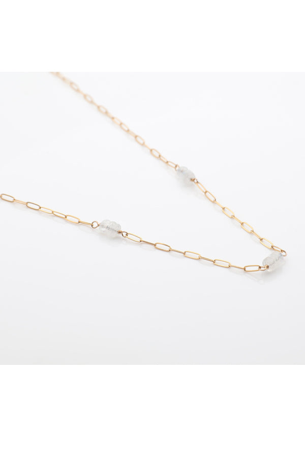 9 Stone on Paperclip Chain Necklace