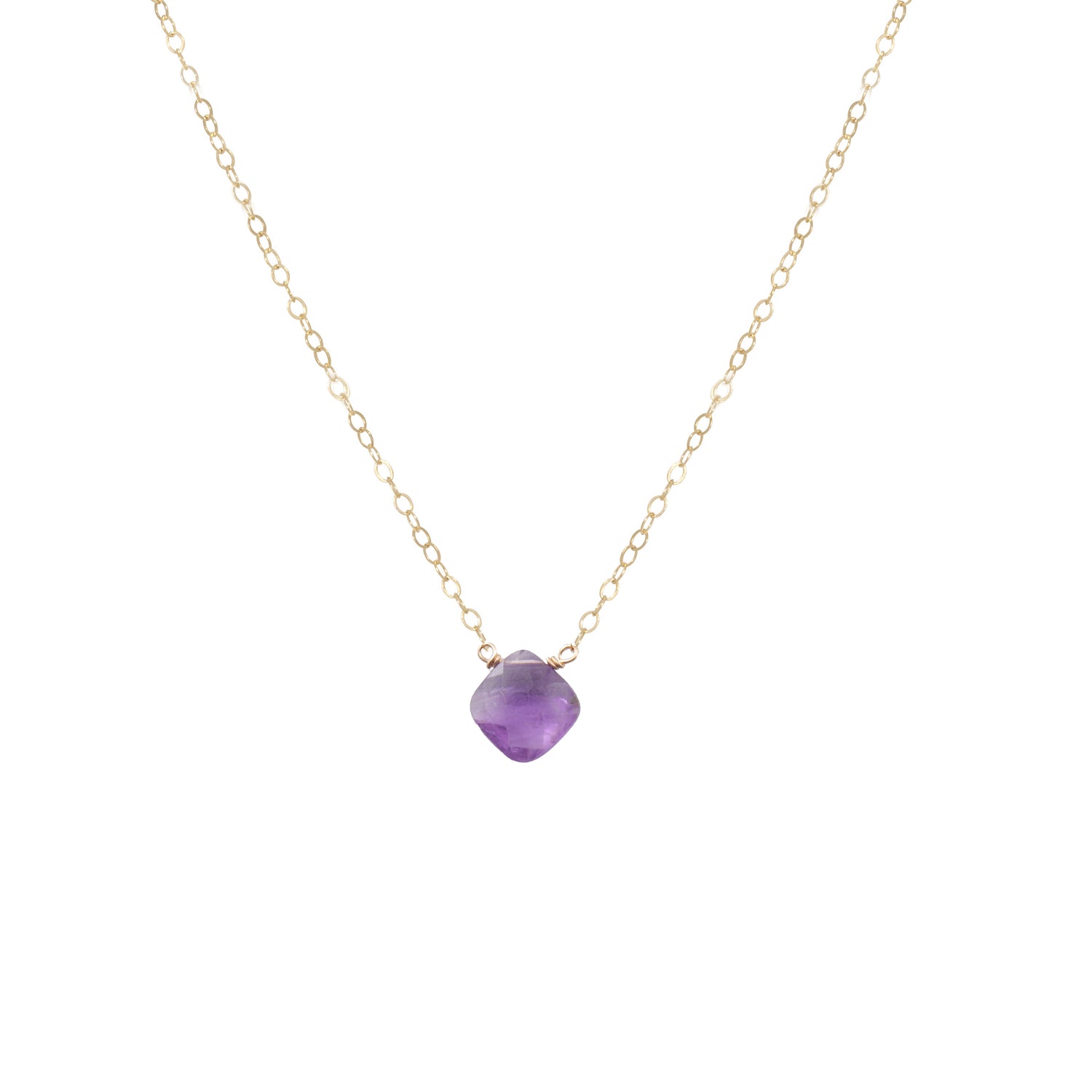 Amethyst Cushion Cut Necklace