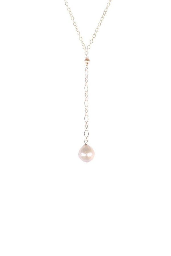 Baroque Pearl Y Drop Necklace