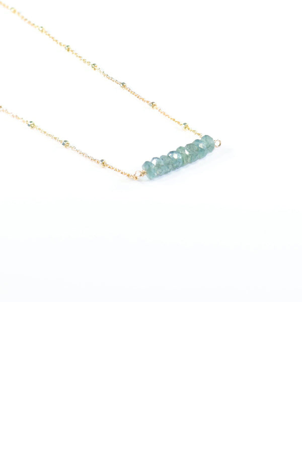 Delicate Gemstone Bar Satellite Necklace