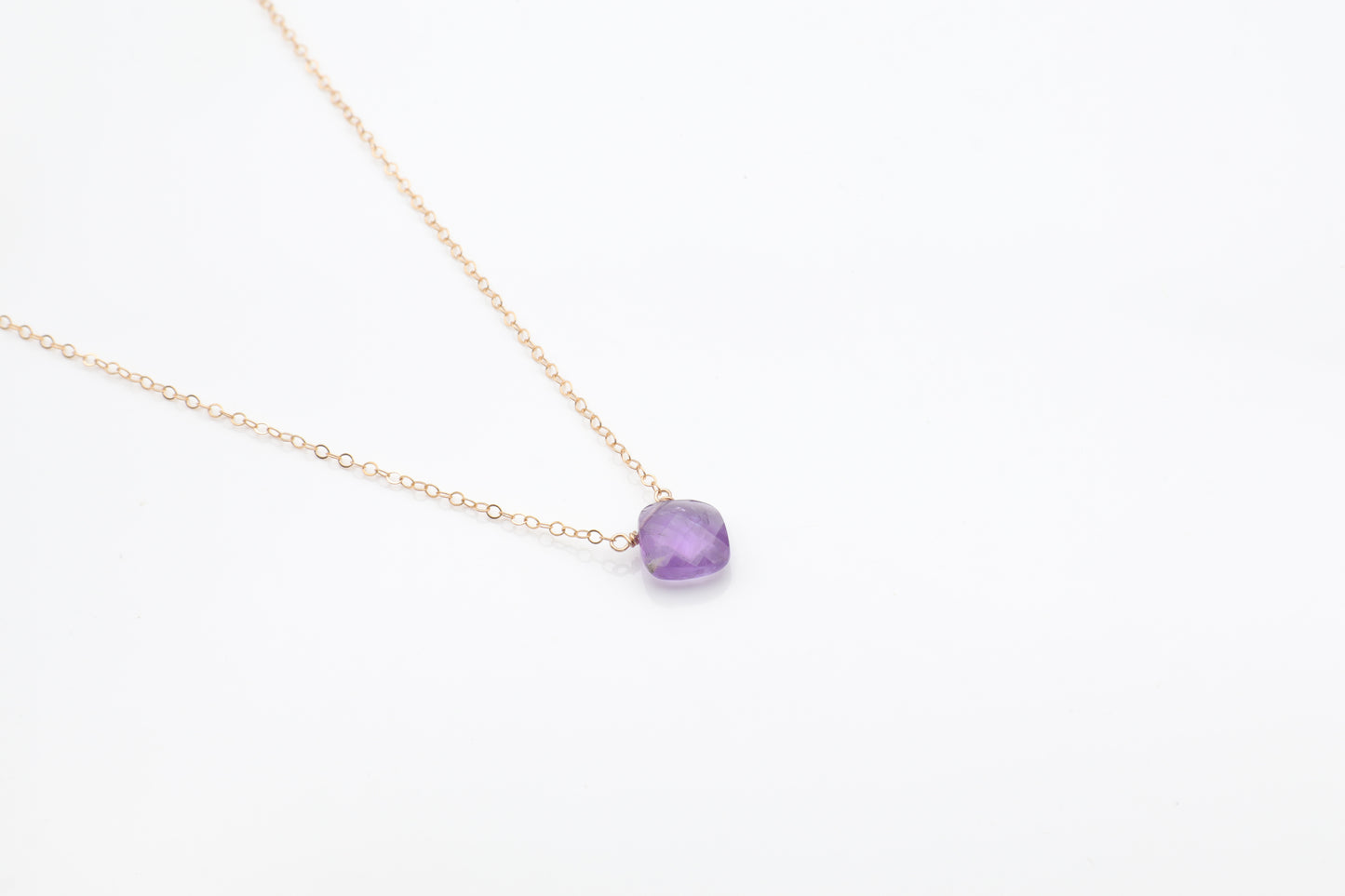 Amethyst Cushion Cut Necklace