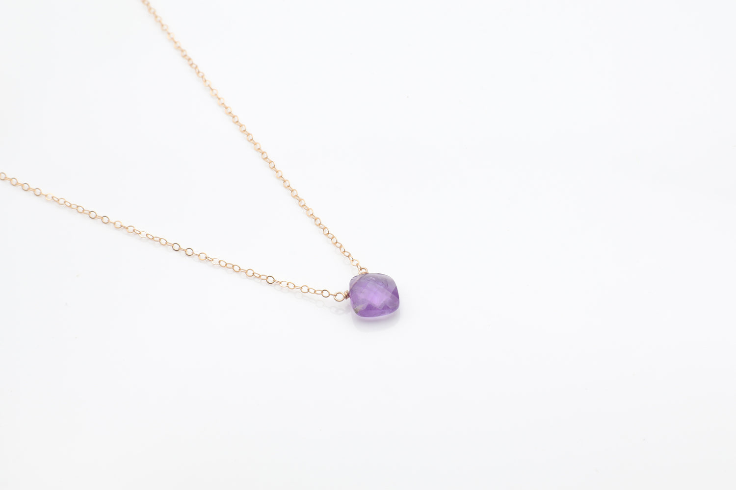 Amethyst Cushion Cut Necklace