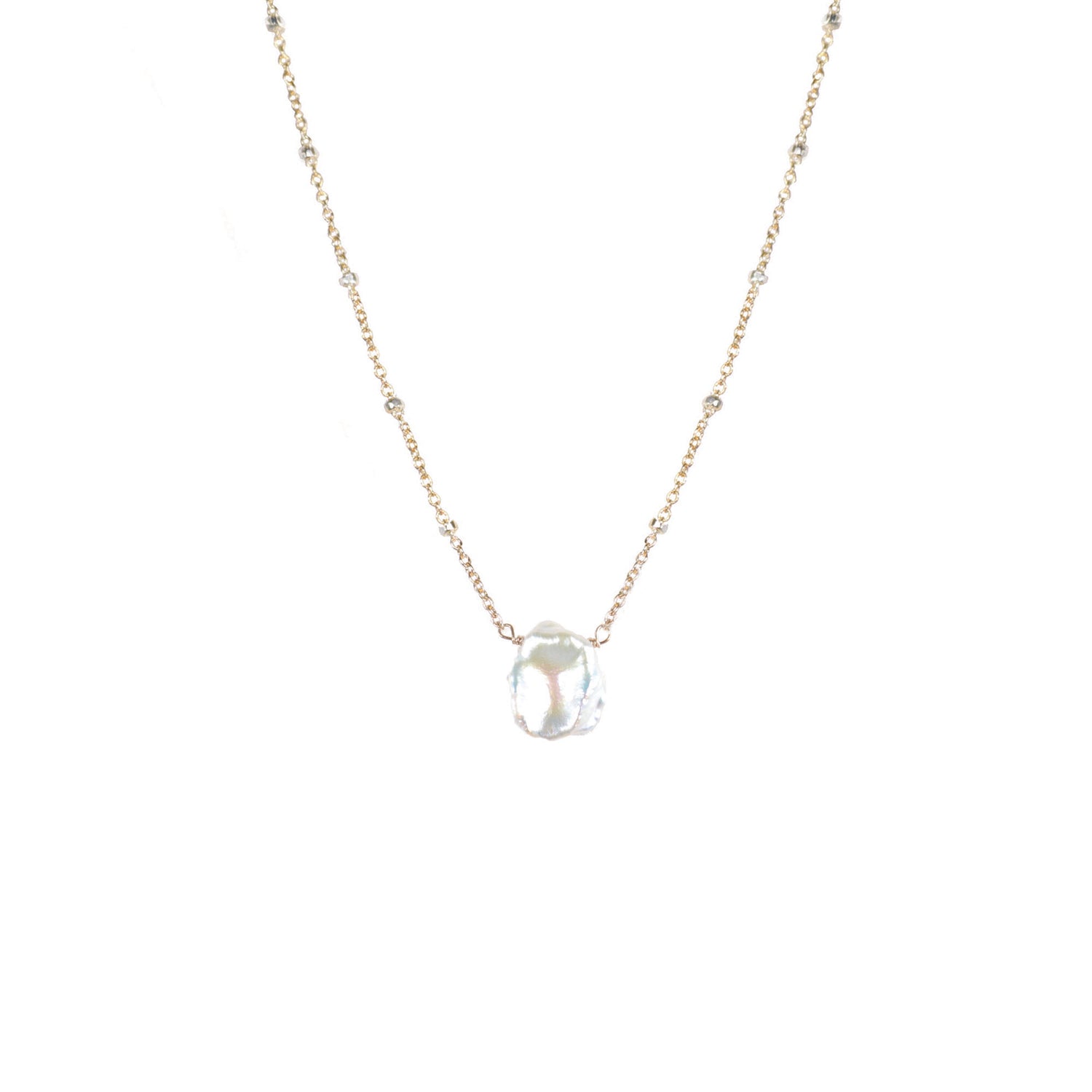 Large Keshi Pearl Satellite Necklace