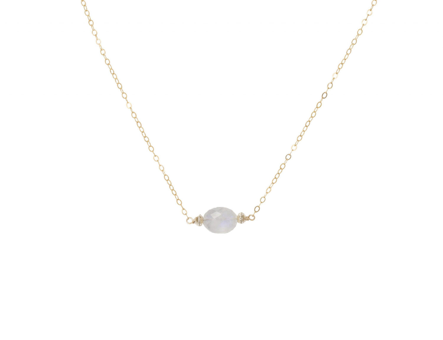 Moonstone Oval with Gold Accent Front