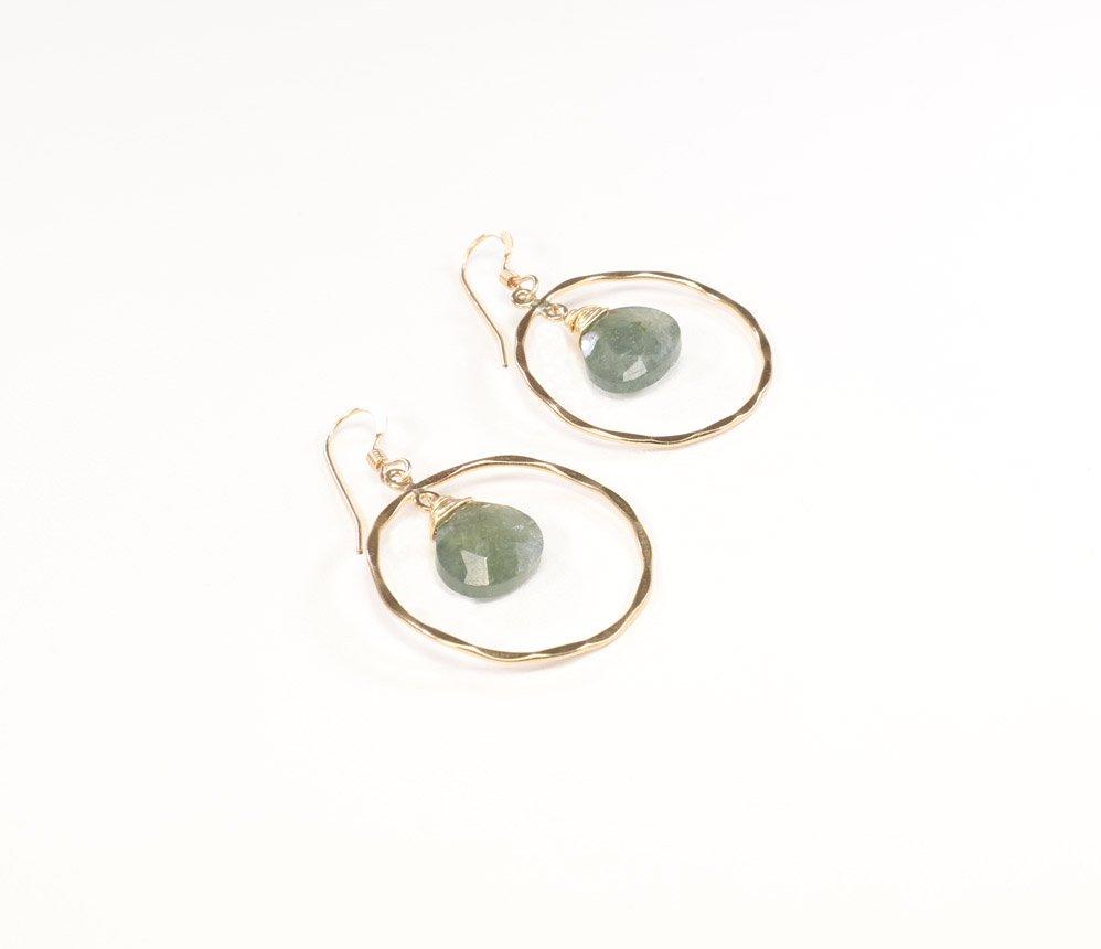 JK Designs Moss Aquamarine Earrings