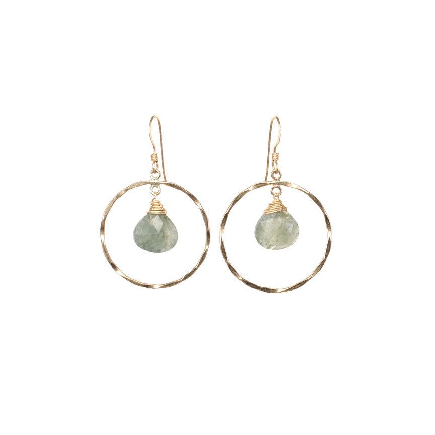 JK Designs Moss Aquamarine Earrings