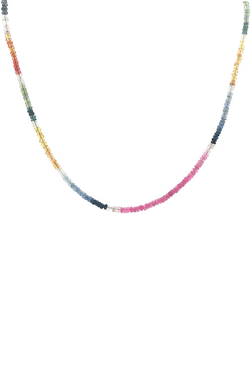 14K Multi-Color Sapphire Necklace