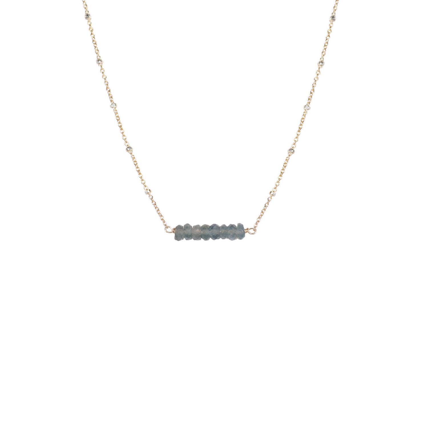 Delicate Gemstone Bar Satellite Necklace
