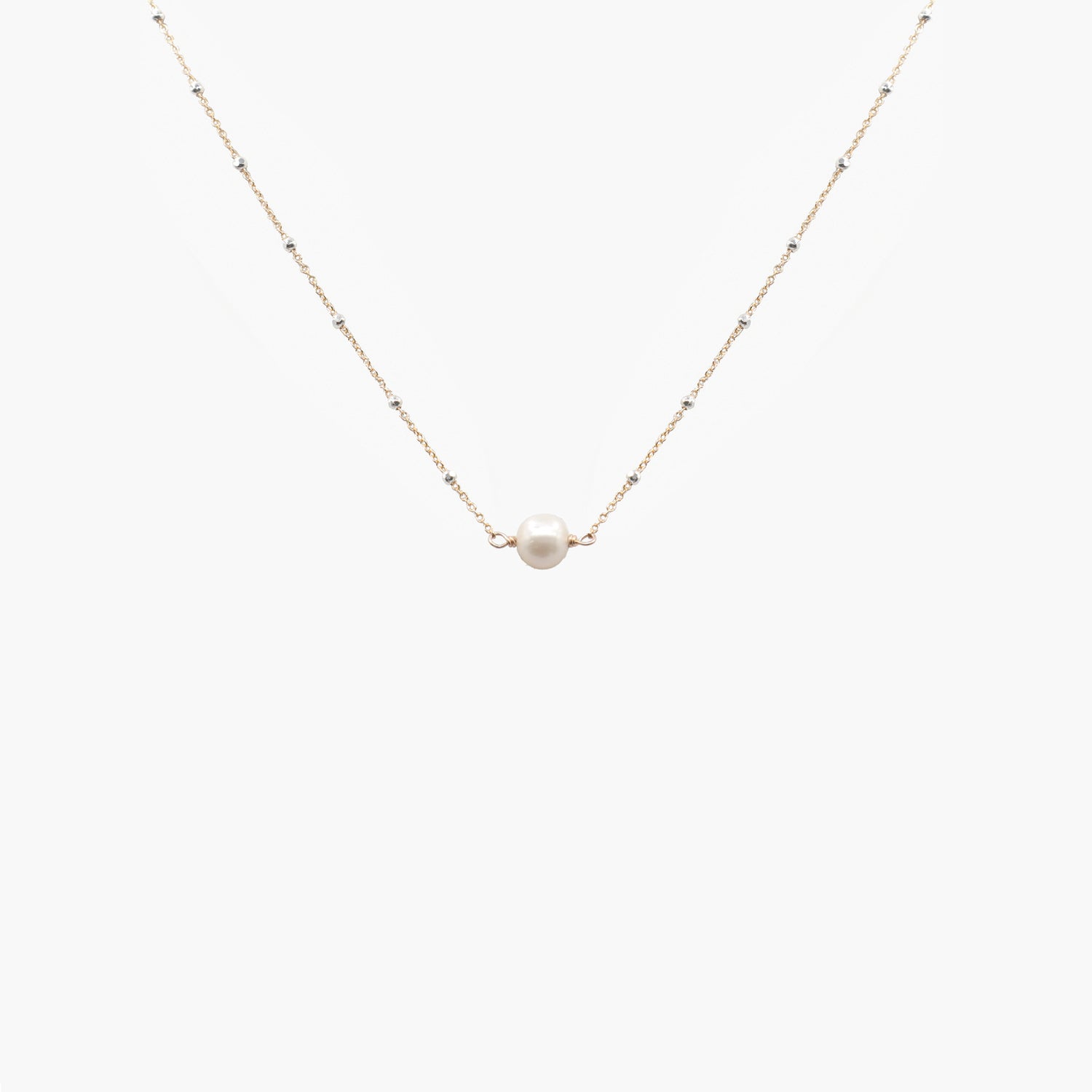 Single Small Gemstone on Satellite Necklace