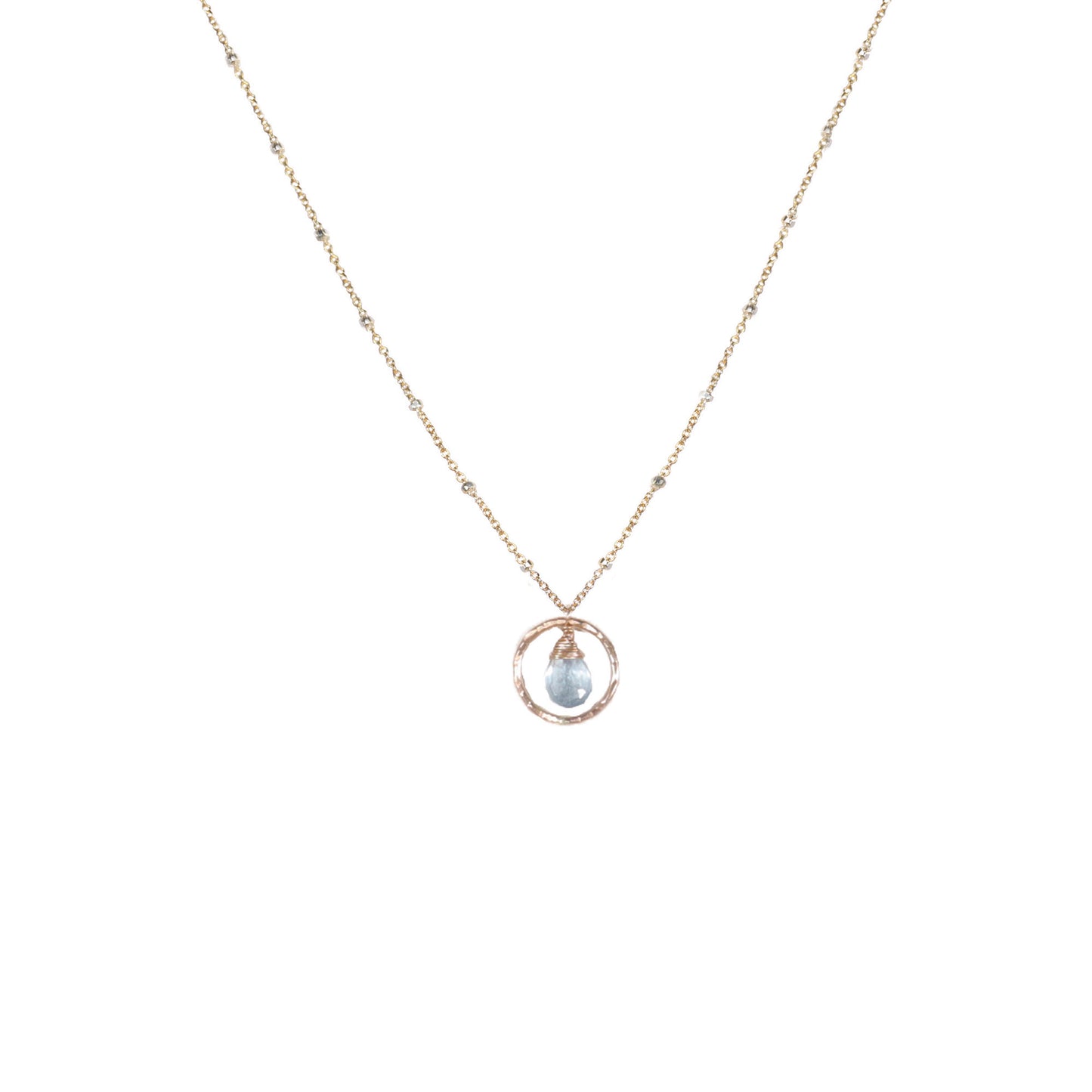 Gemstone Inside Ring on Satellite Chain