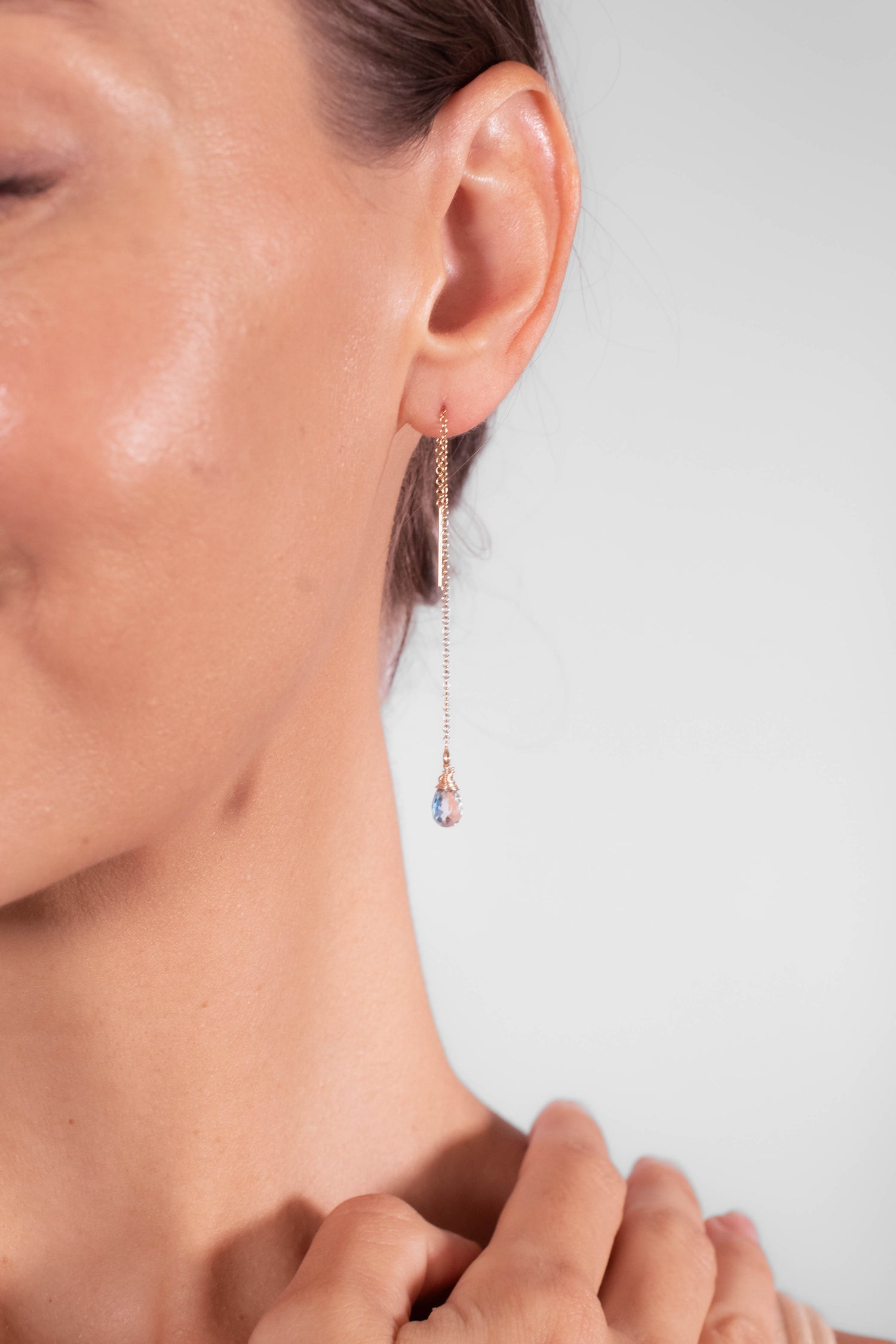 Gemstone Threader Earrings