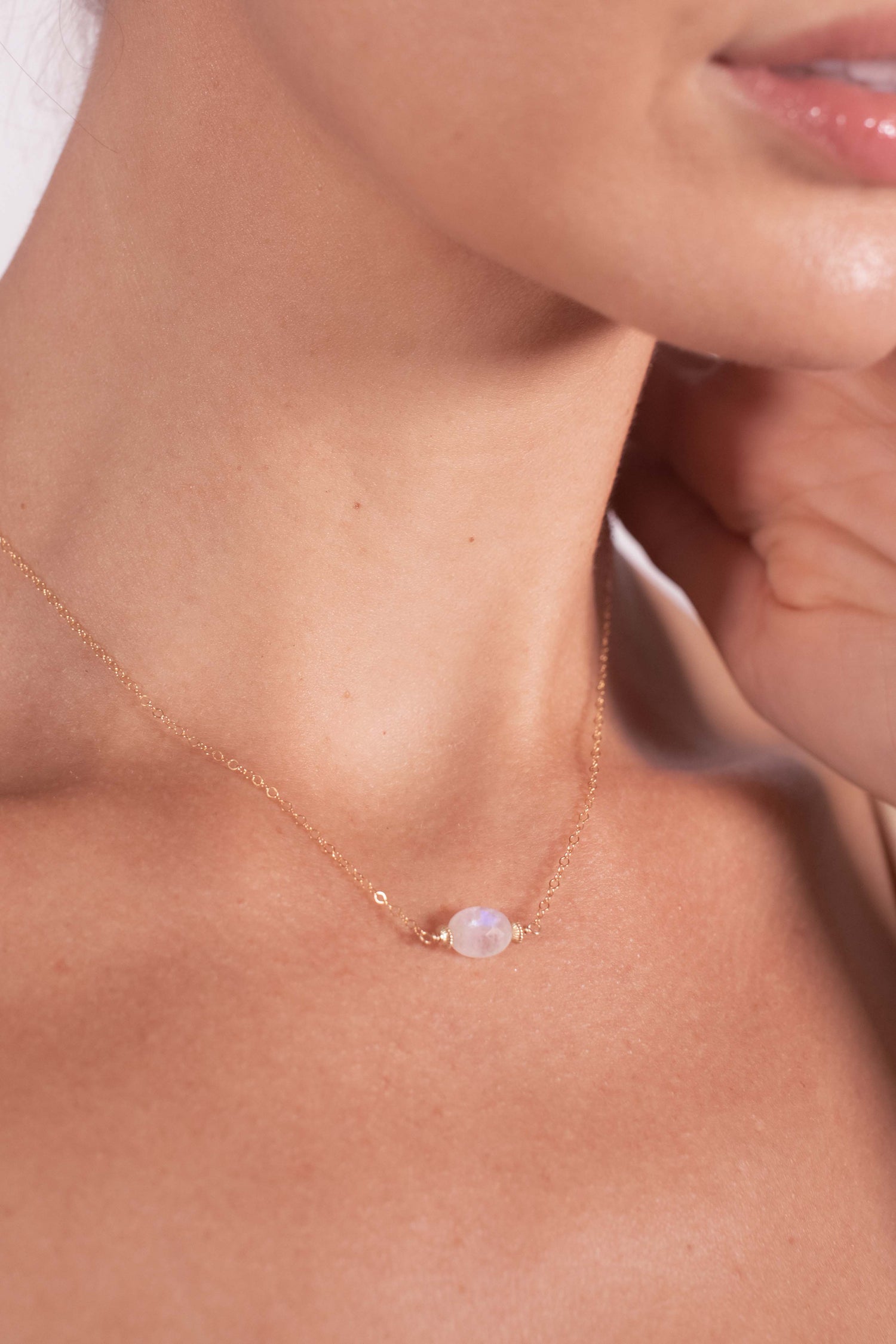 Moonstone Oval with Gold Accent Front