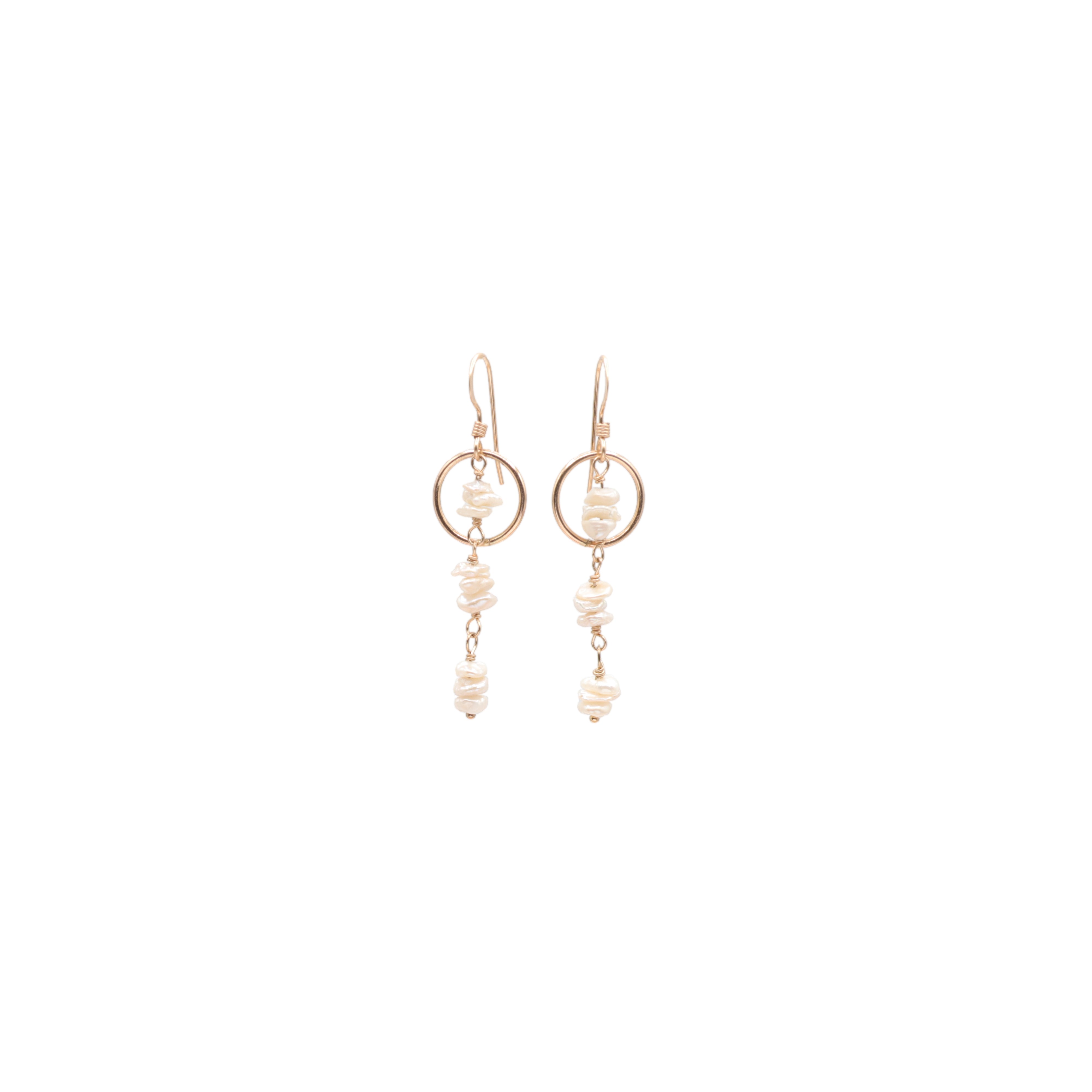 3 Keshi Drop Earrings Front