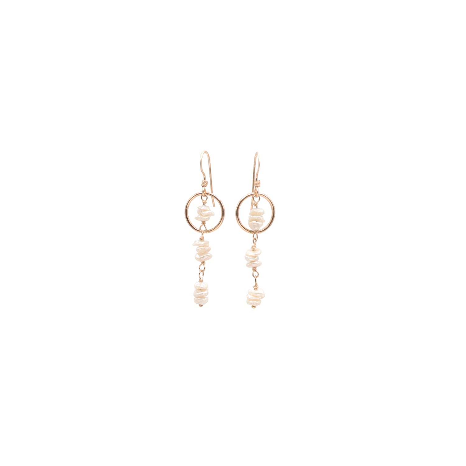 3 Keshi Drop Earrings Front