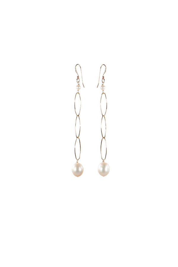 Pearl with 3 Marquise Earrings