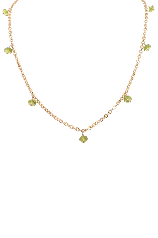 7 Stone Drop Peridot Necklace