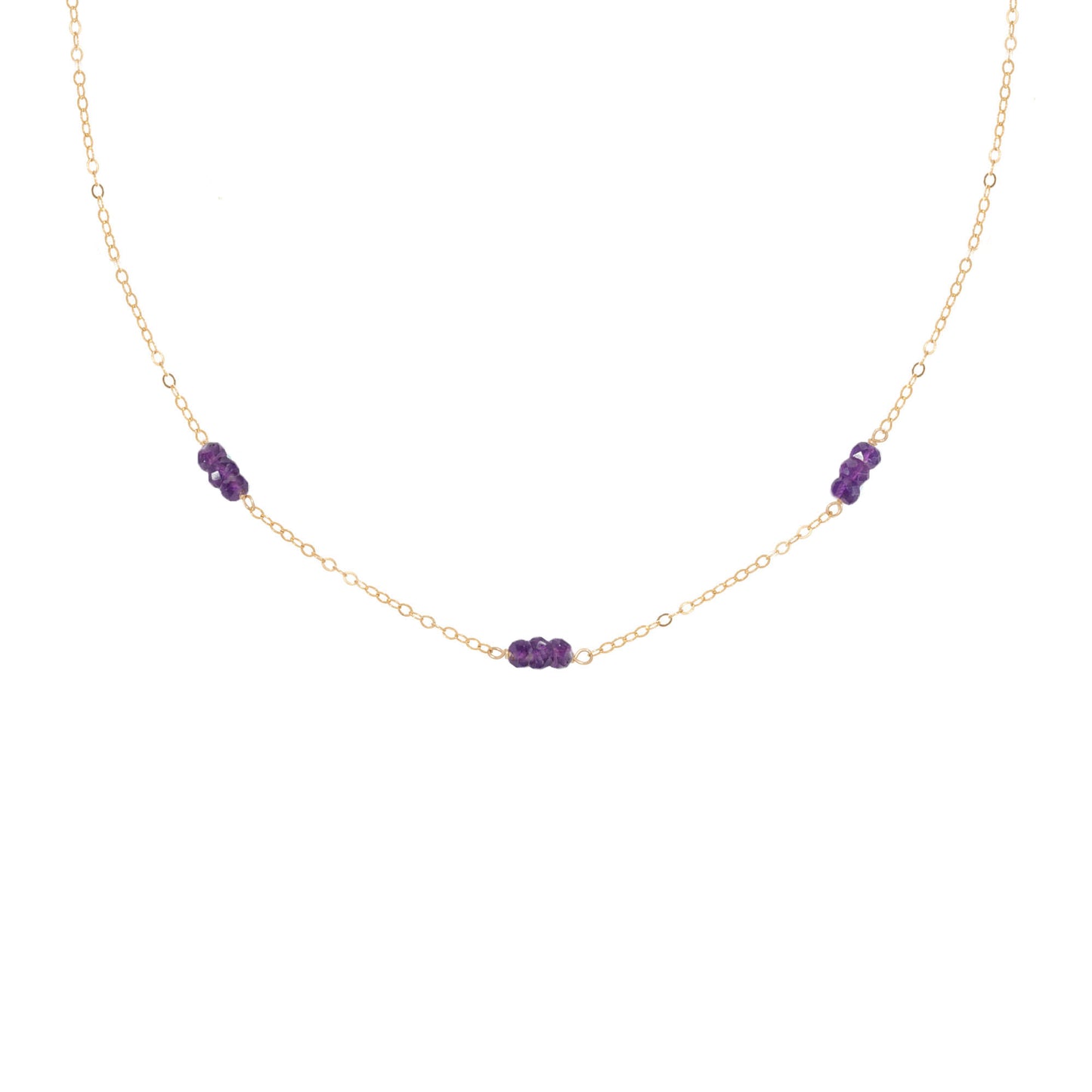 9 Stone Necklace Amethyst