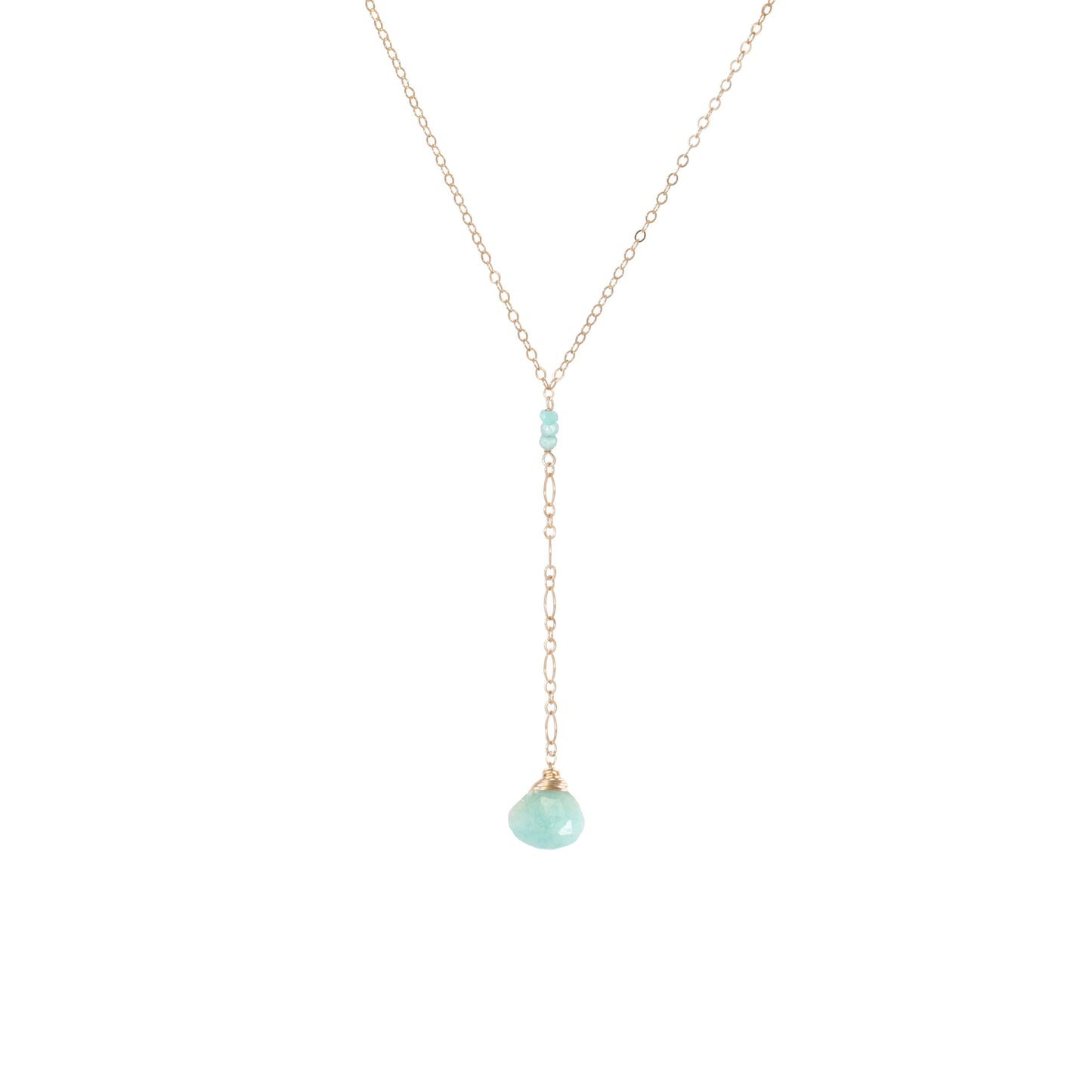 JK Designs "Y" Drop Necklace in Amazonite