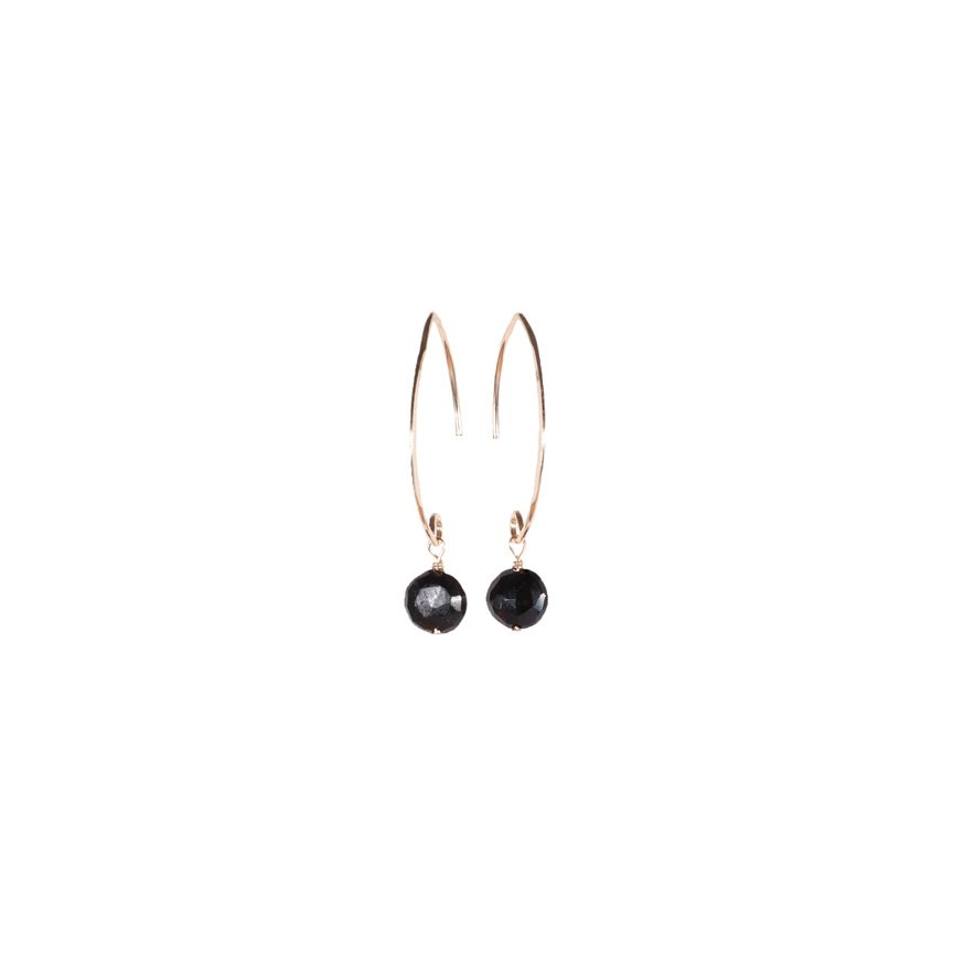 Black Spinel Hook Earrings