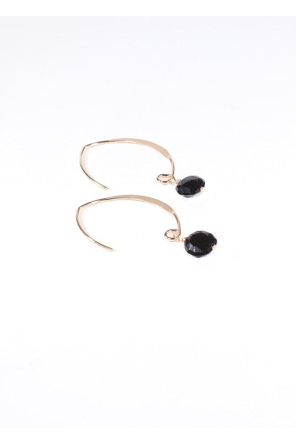 Black Spinel Hook Earrings