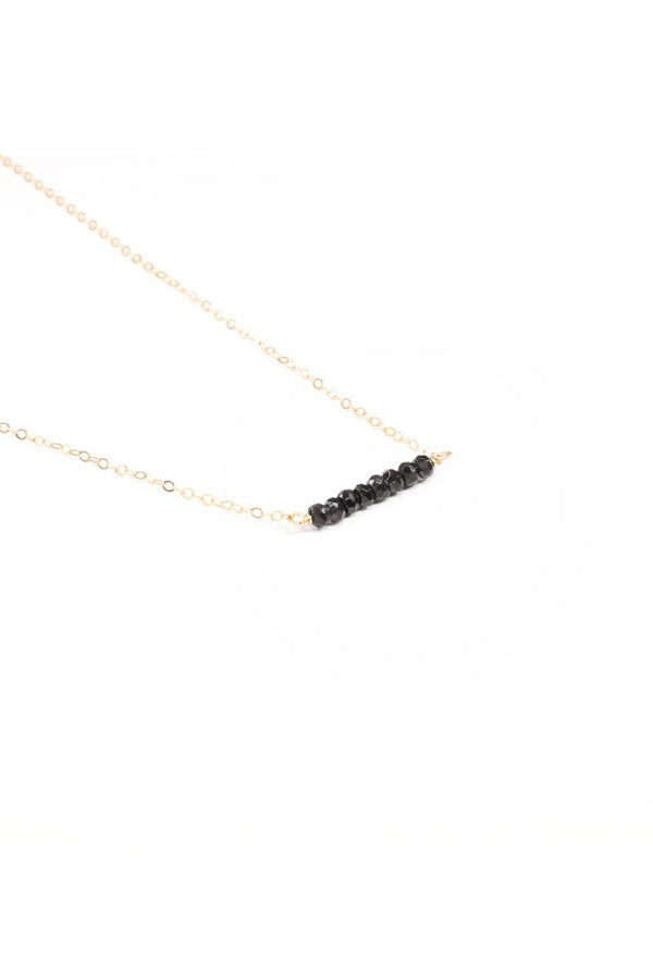 Black Spinel Bar Necklace