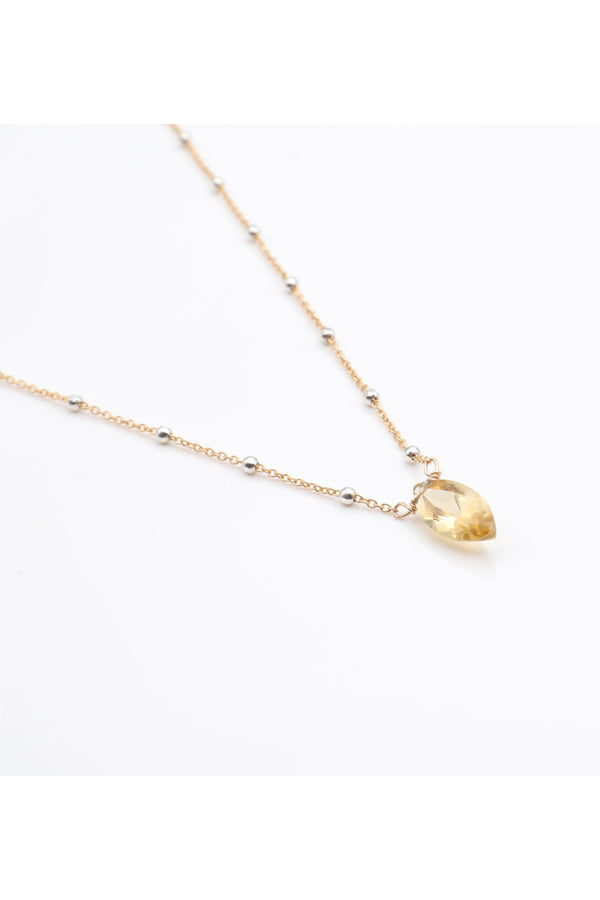 Citrine Marquise Cut on Satellite Necklace