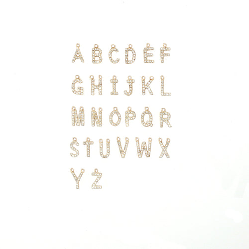 14K Diamond Initial Pendant on 14K Rope Chain