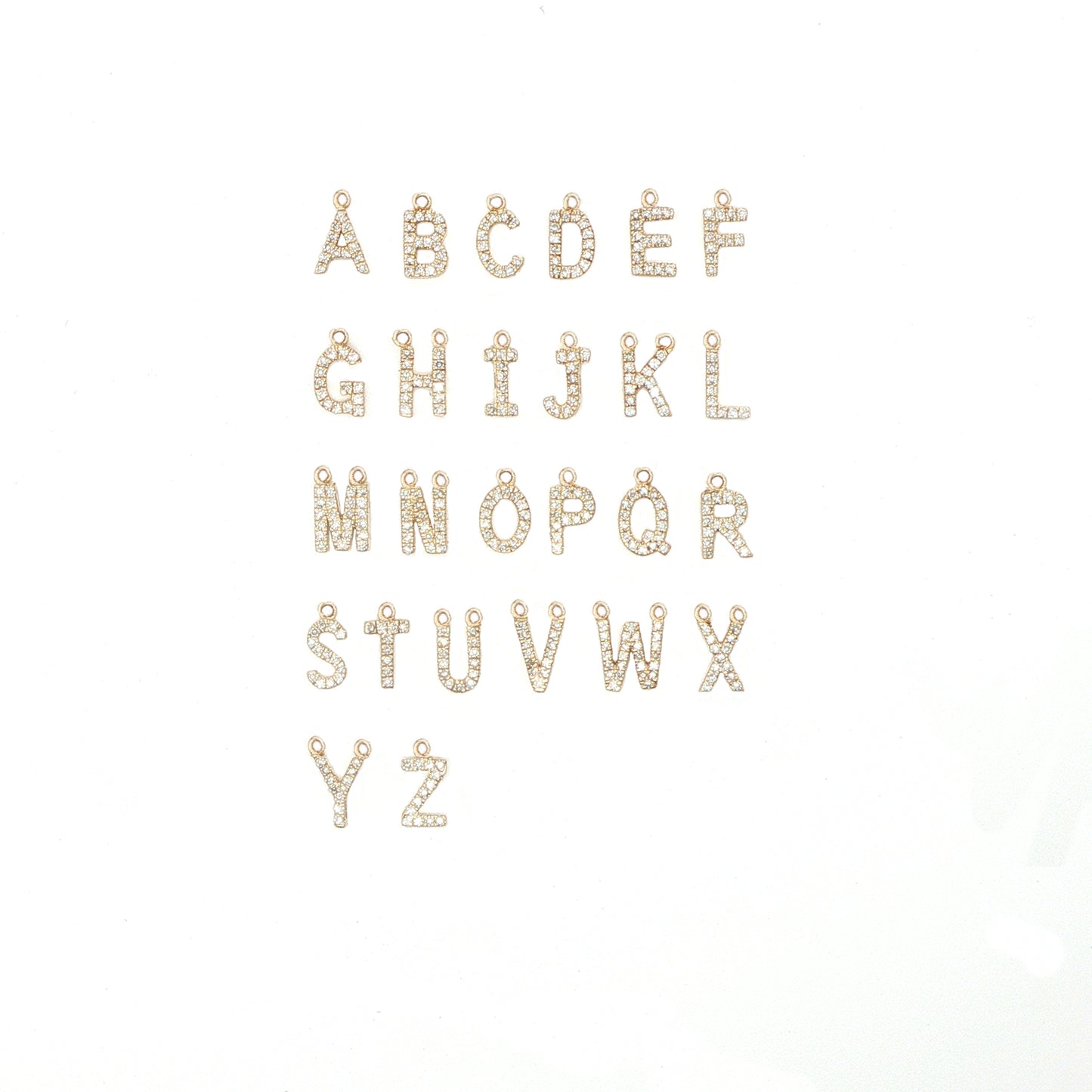 14K Diamond Initial Pendant