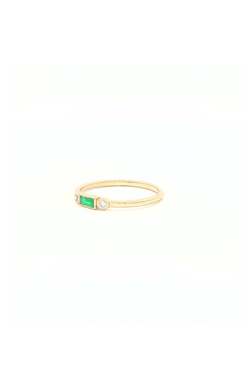 18K Gold Emerald Ring