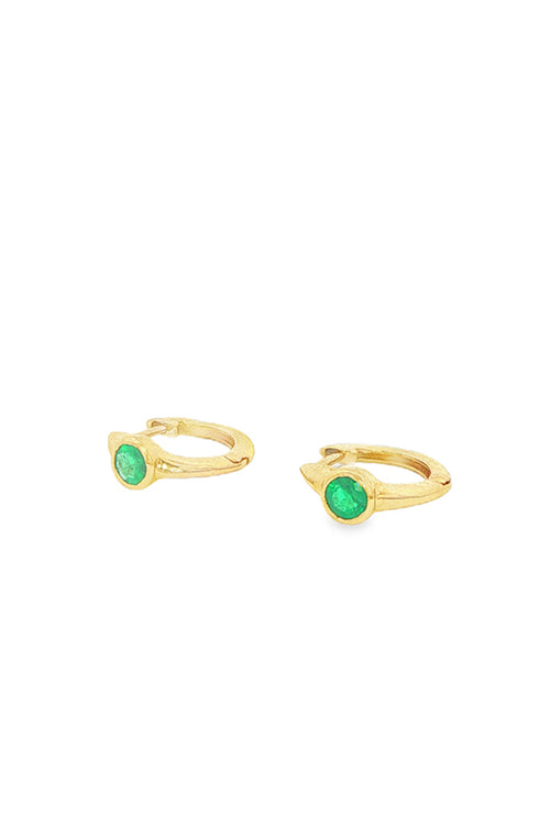 14K Gold Emerald Earrings
