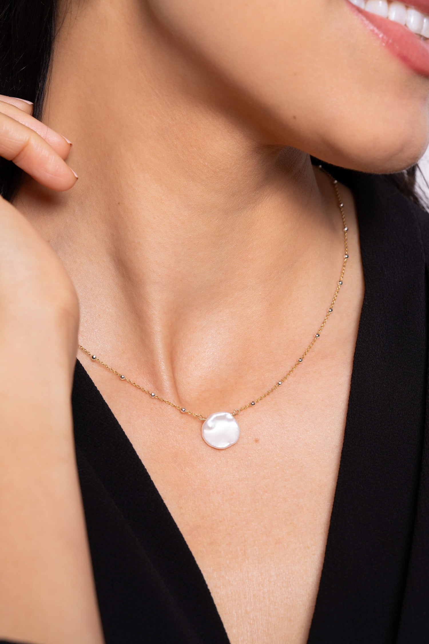 Freshwater Keshi Pearl Satellite Necklace