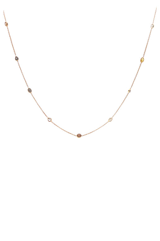 14K Multi-Color Natural Diamond Necklace