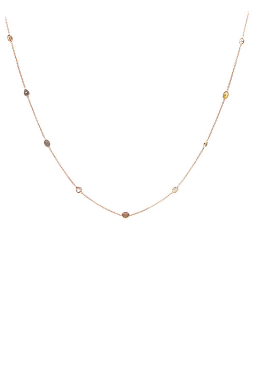 14K Multi-Color Natural Diamond Necklace