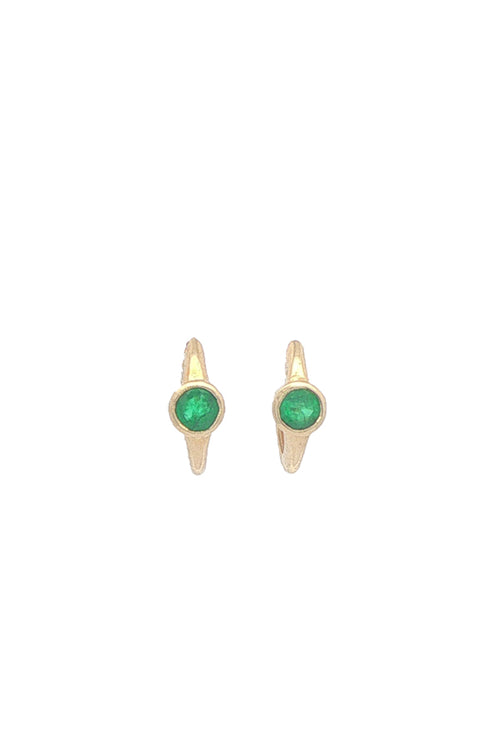 14K Gold Emerald Earrings