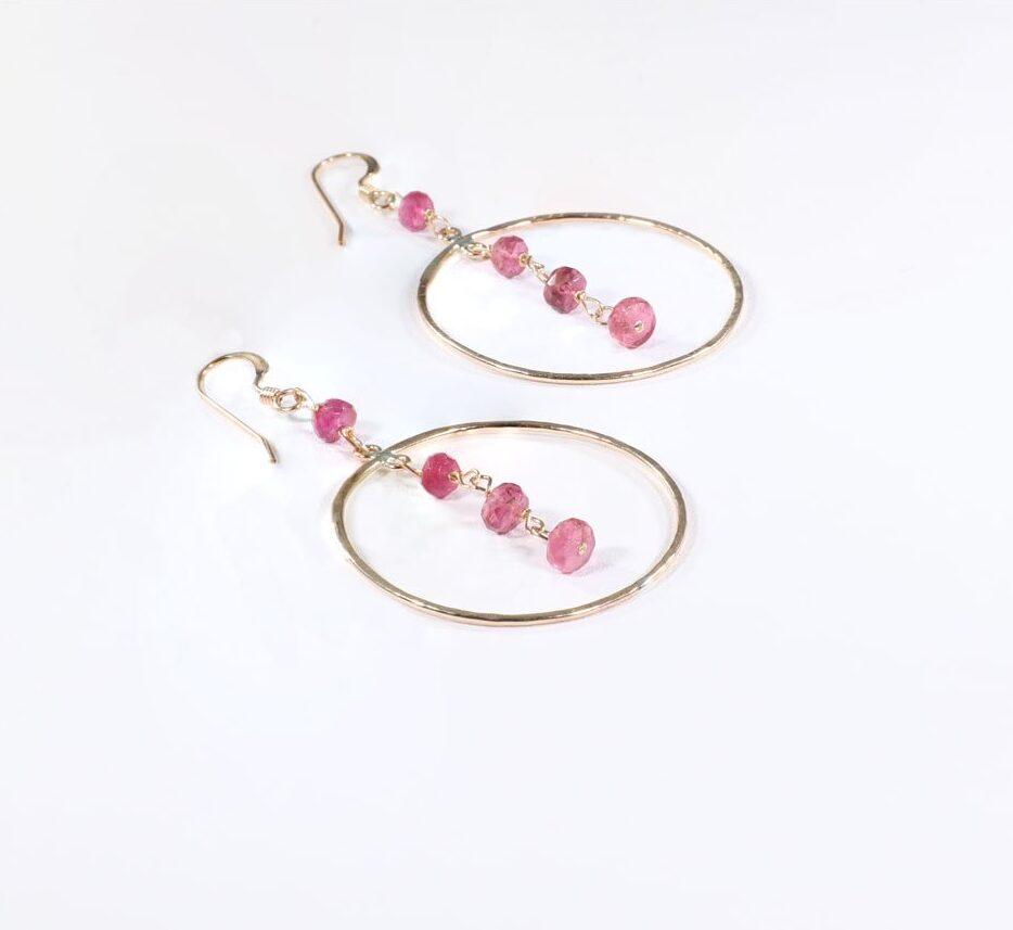 JK Designs Pink Tourmaline Earrings