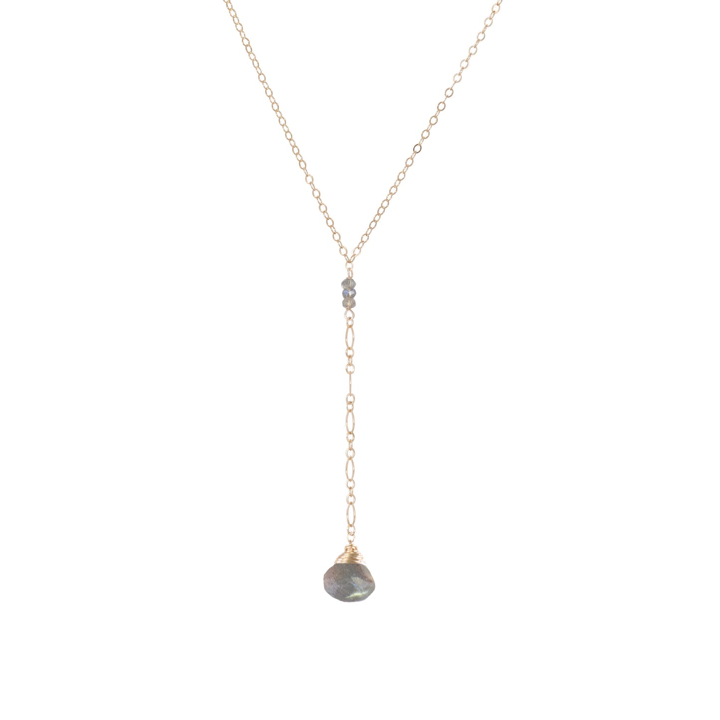 JK Designs "Y" Drop Necklace in Labradorite