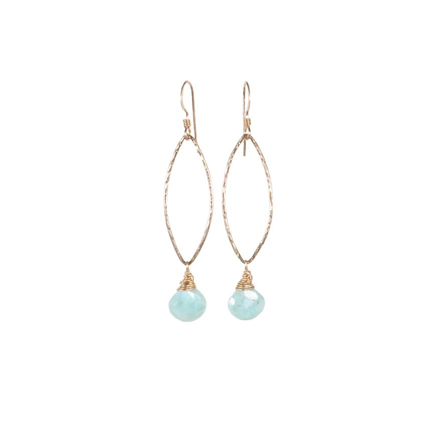 JK Designs Larimar Marquise Earrings