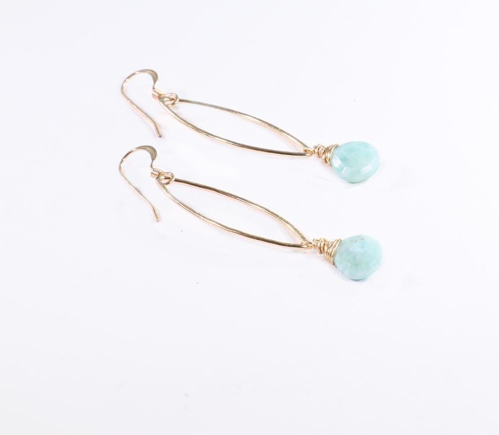 JK Designs Larimar Marquise Earrings