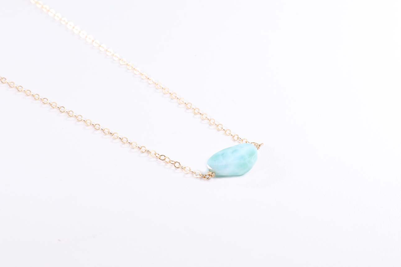 JK Designs Larimar Oval Necklace 