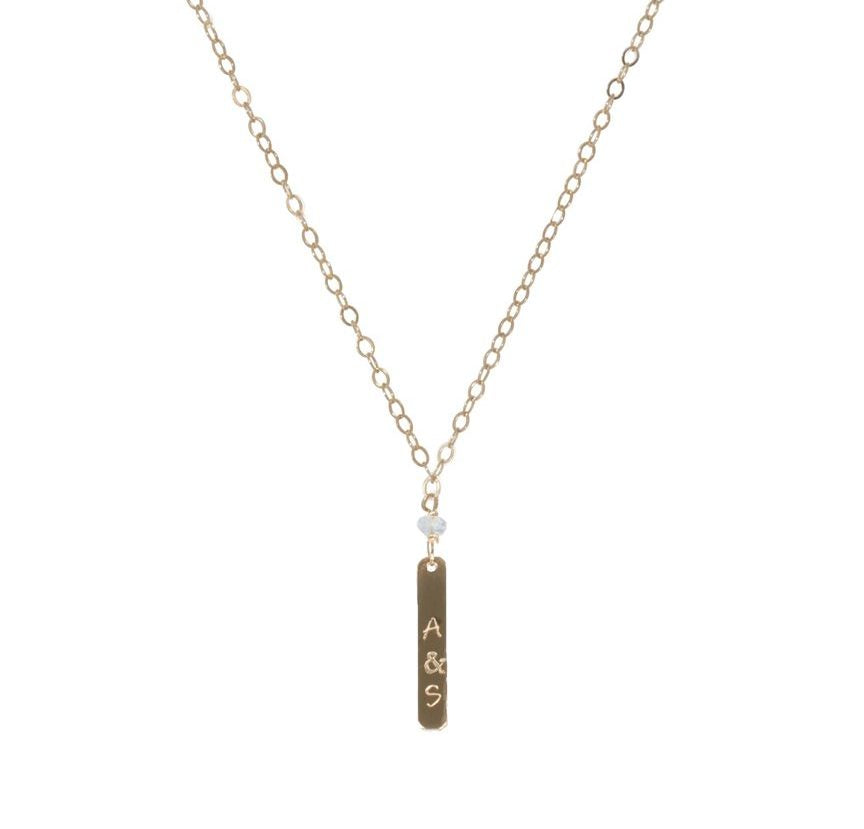 Rectangle Vertical Bar Necklace