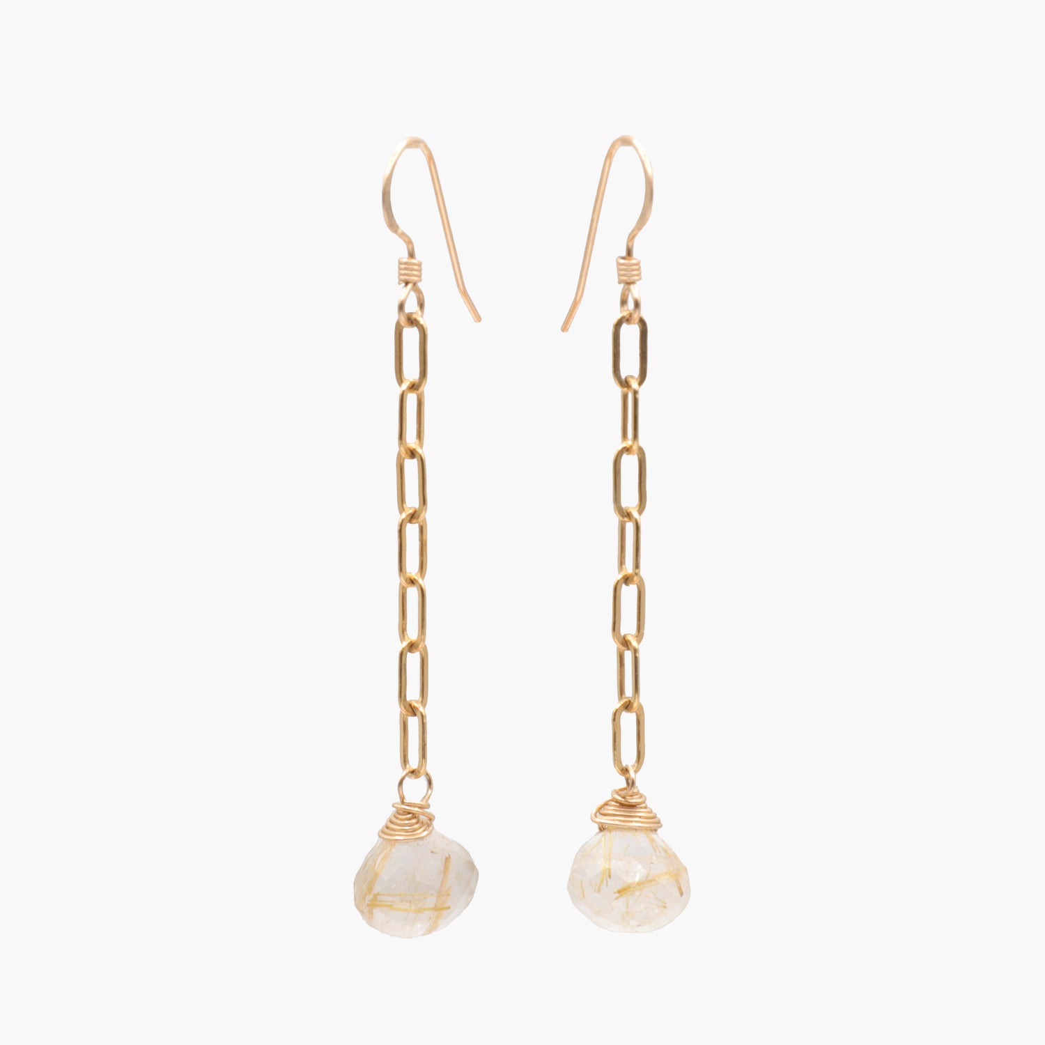 Rutilated Quartz Earrings Chan Lu Front