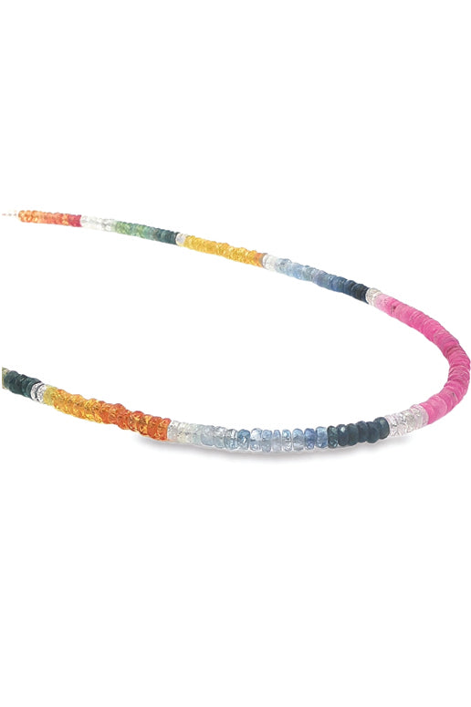 14K Multi-Color Sapphire Necklace