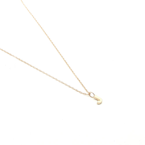 14K Gold Block Initial on Rope Chain