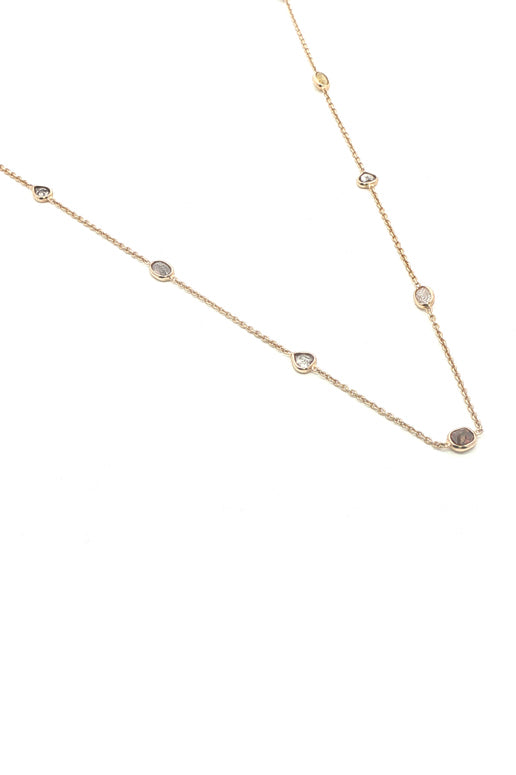 14K Multi-Color Natural Diamond Necklace