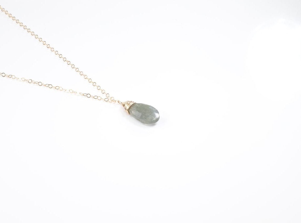 Single Moss Aqua Necklace Side Angle Web Ready