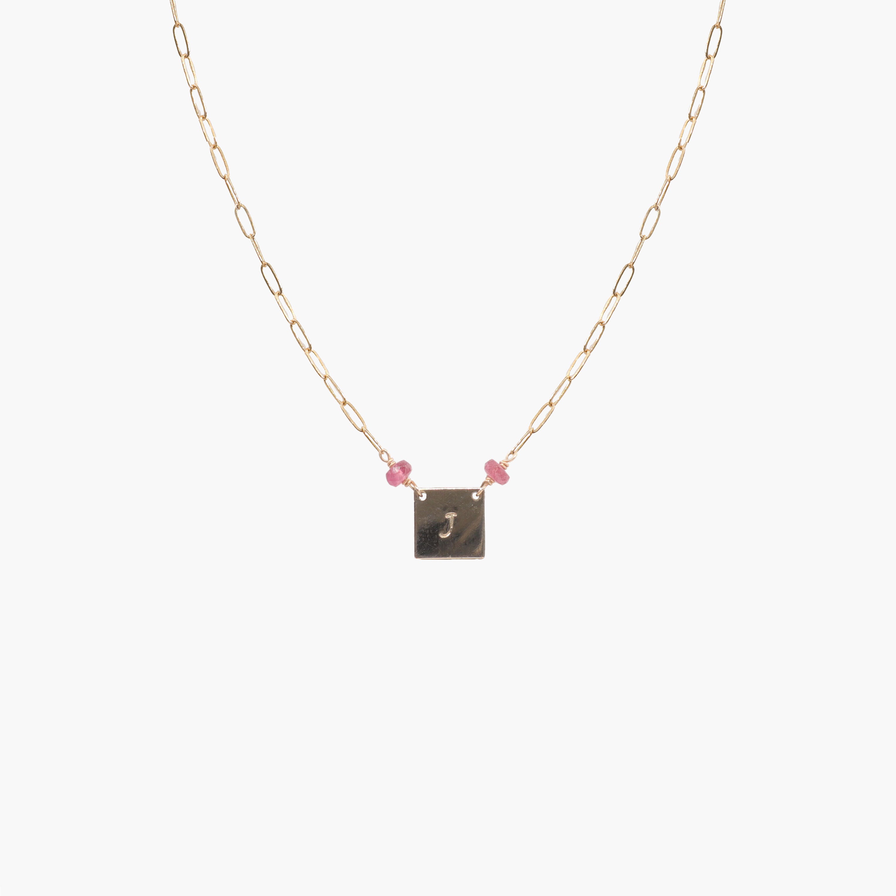 Stamped Square Pendant Paperclip Chan Lu Color