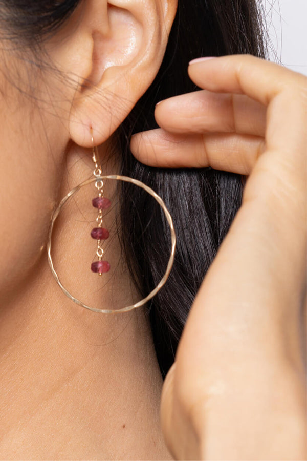 Tourmaline Hoop Earrings