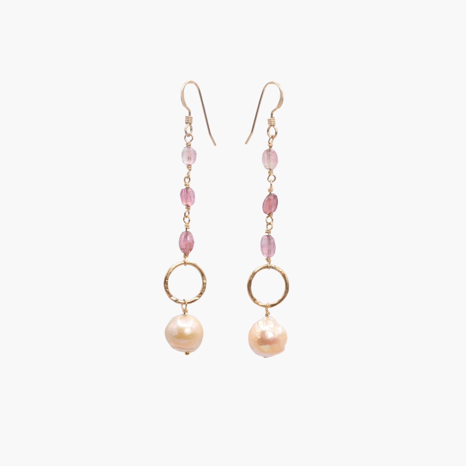 Tourmaline and Circle Pearl Earrings Chan Lu Color