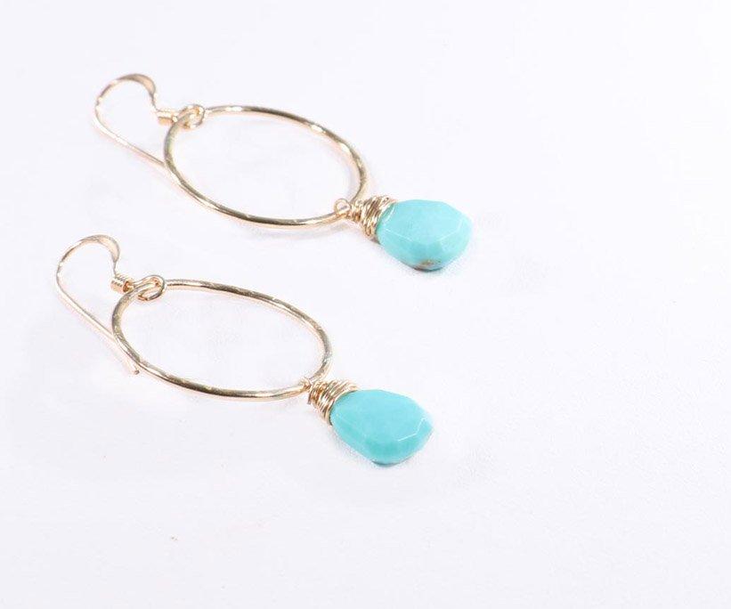 JK Designs Turquoise and Ring Earrings